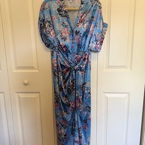 Steve Madden Blue Floral Wrap Dress